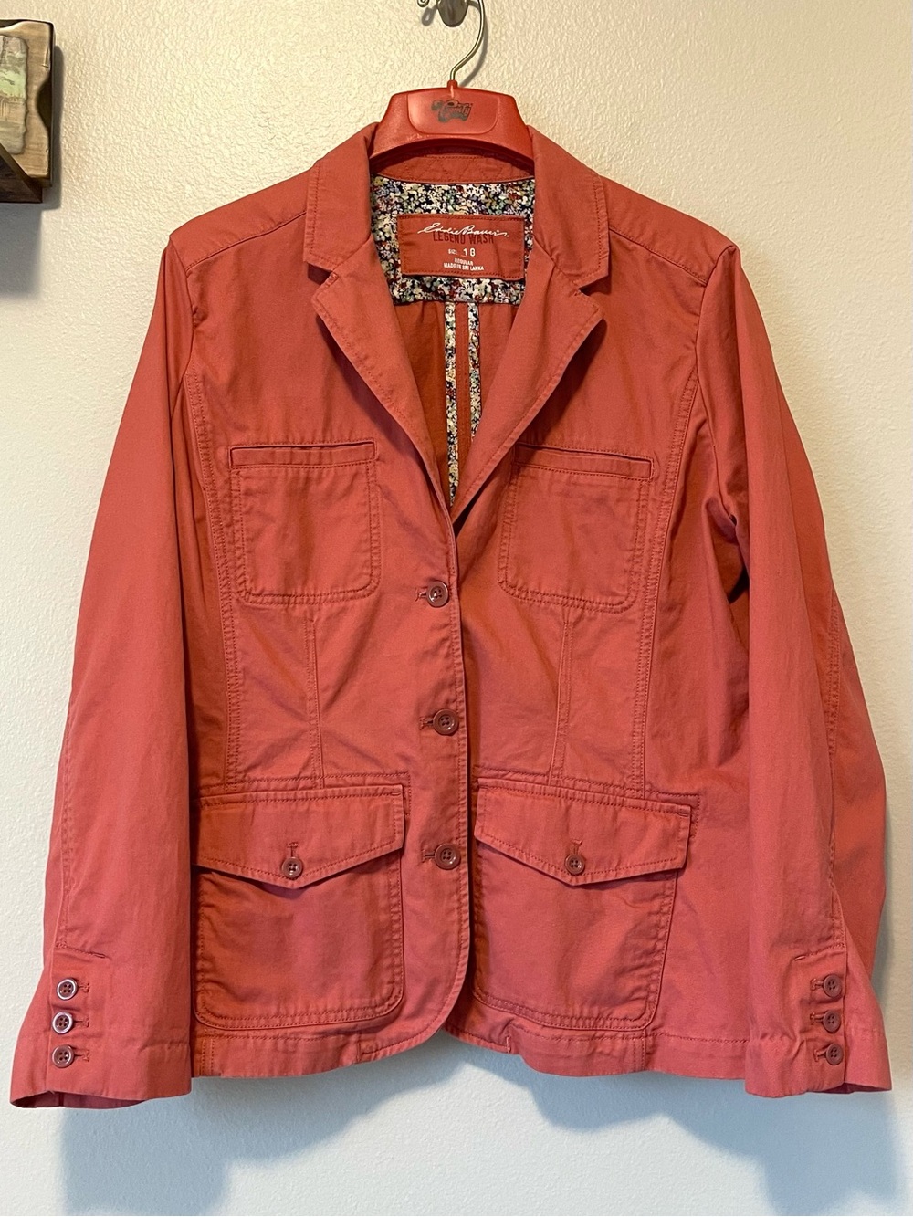Eddie Bauer Legend Wash Utility Blazer - Coral Safari Floral Trim - 18 Regular